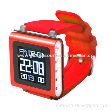 Fashionable Watch MP4 Player with 1.5-inch Screen, Supports FM/Recorder/Clock